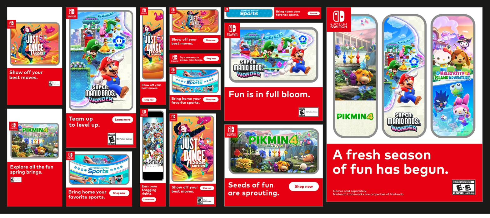 Nintendo static ad collage